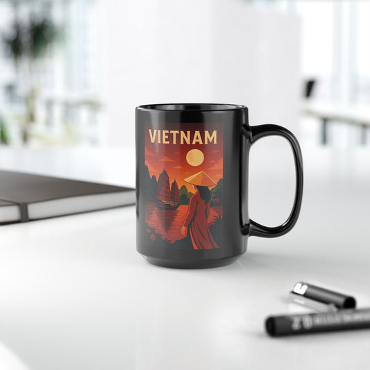 "Taza Vietnam: Tradición, Naturaleza y Leyendas Ancestrales 🎋🏯🐉"