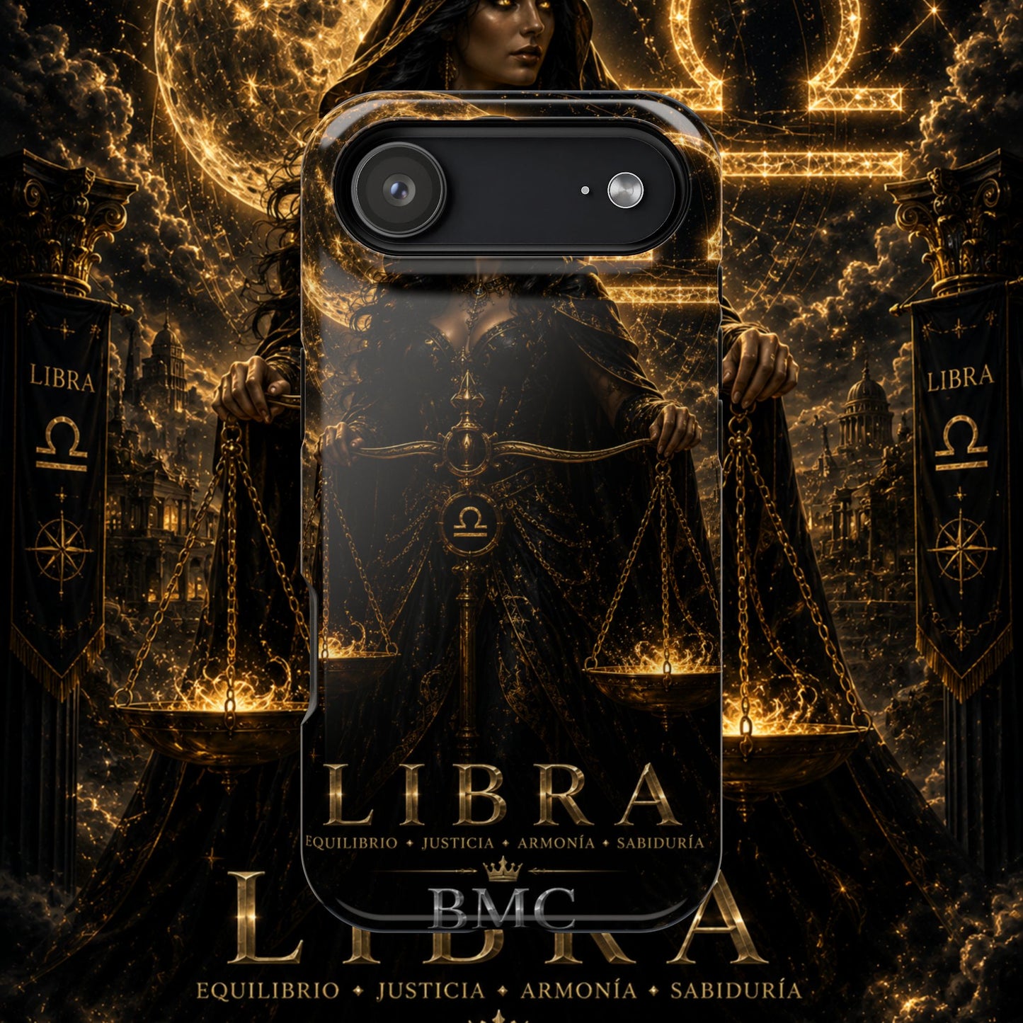 "Funda Magnética Reforzada libra– La Guardiana del Equilibrio"