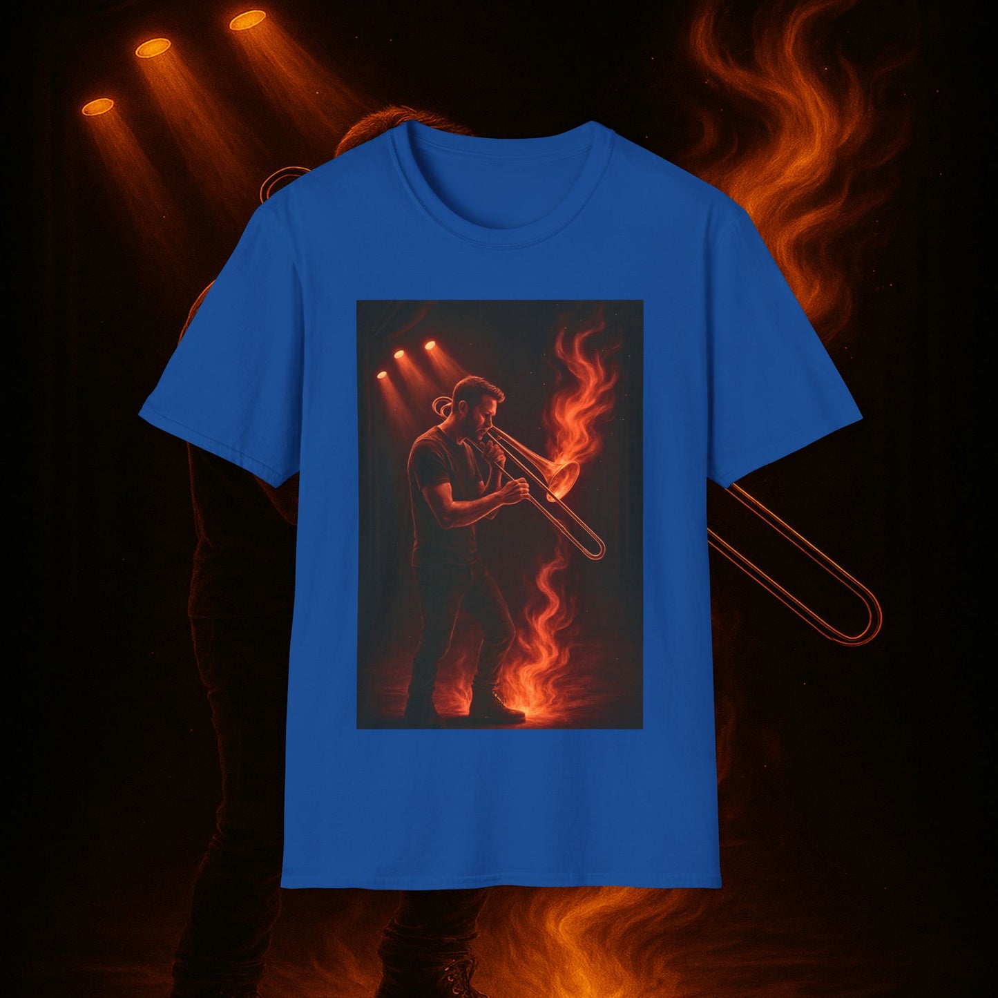 "Camiseta Trombón 🎷🔥No todos los fuegos hacen ruido… algunos tocan el alma.” 🔥🎷