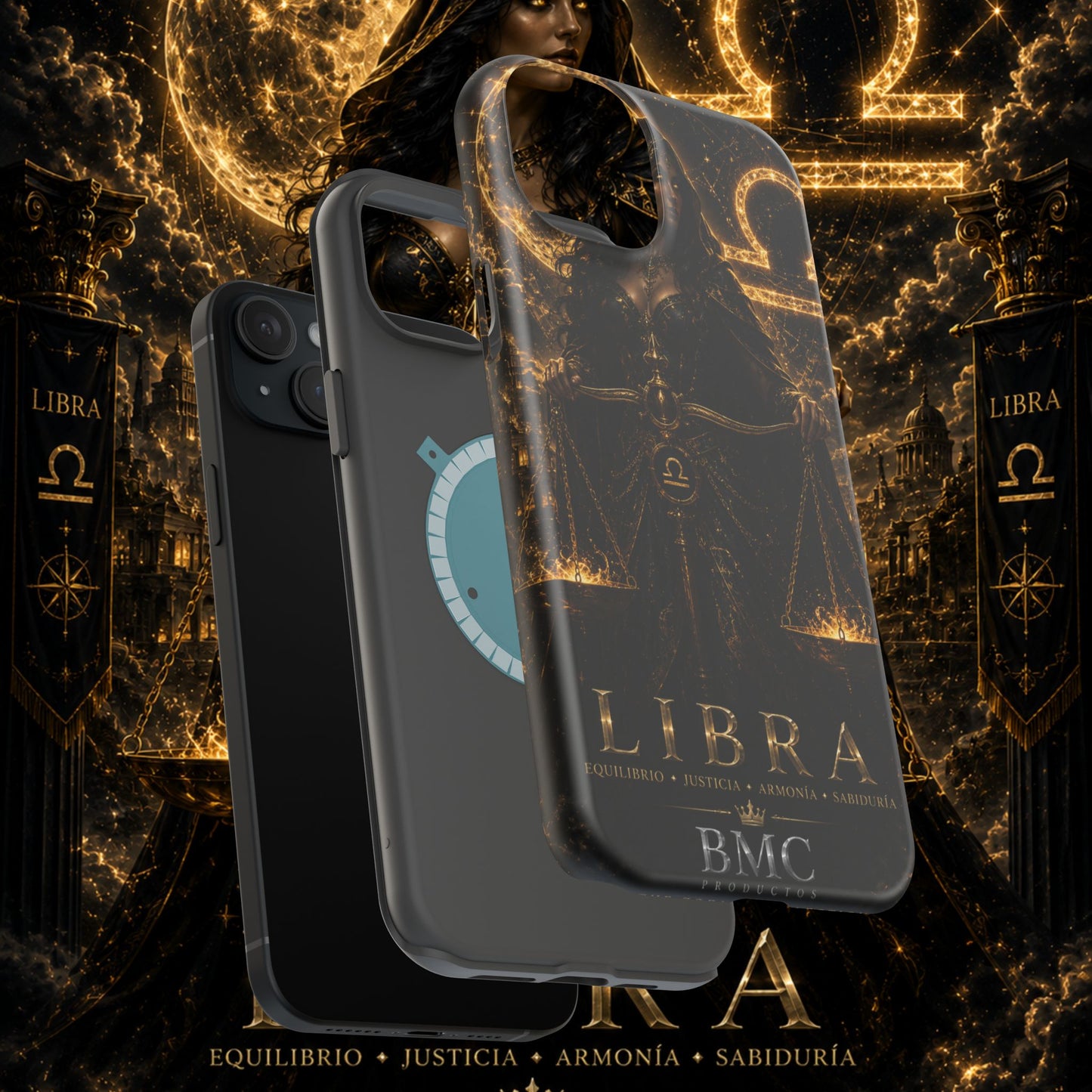 "Funda Magnética Reforzada libra– La Guardiana del Equilibrio"