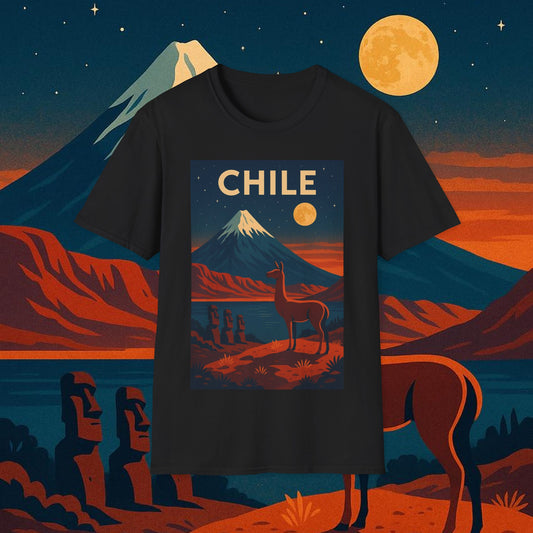 "Camiseta Chile: Naturaleza Indómita y Horizontes Eternos 🏔️🍇🏜️"