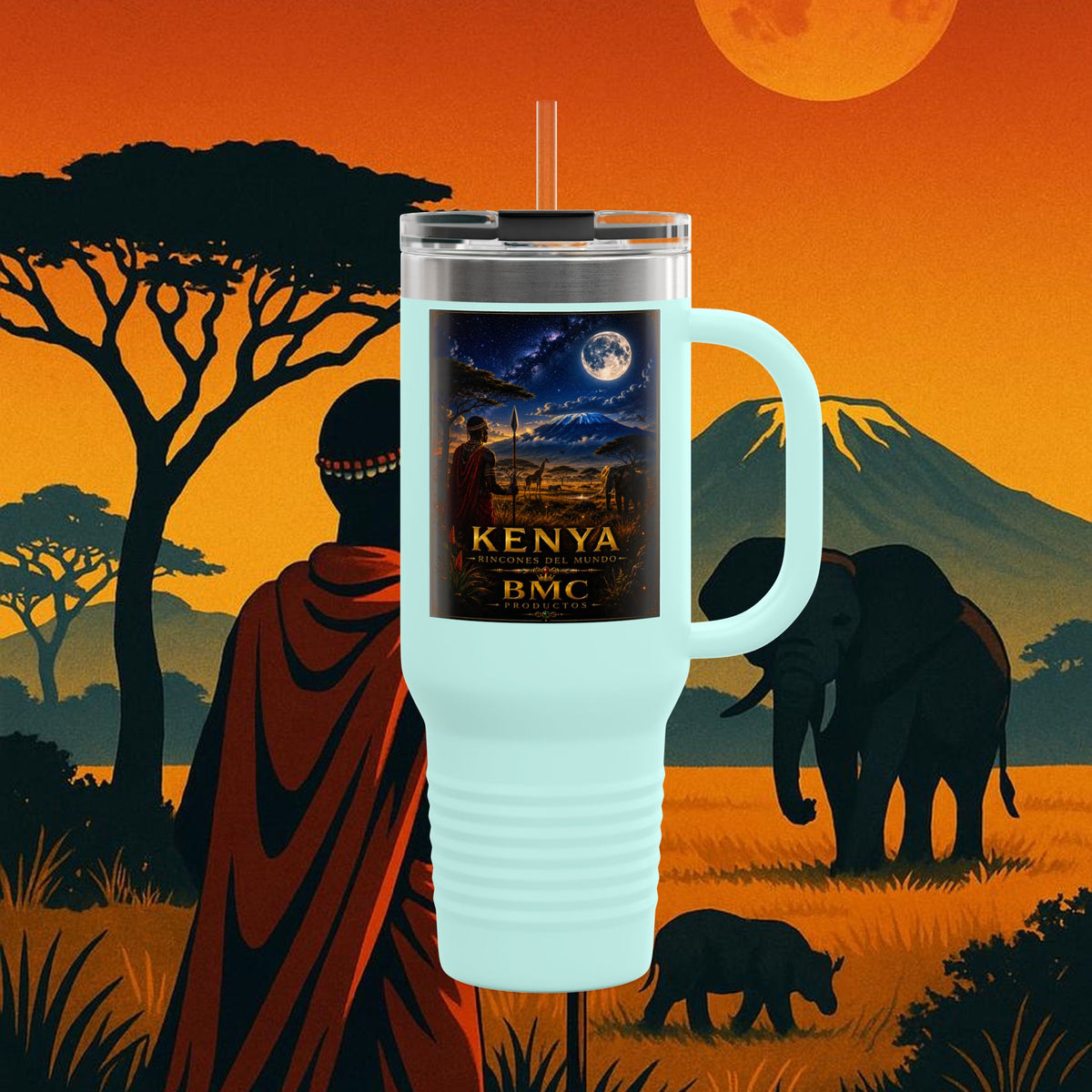 "taza de Viaje Aislada Kenia: Aventura Salvaje y Tierra de Horizontes Infinitos 🦁🌄🏕️"