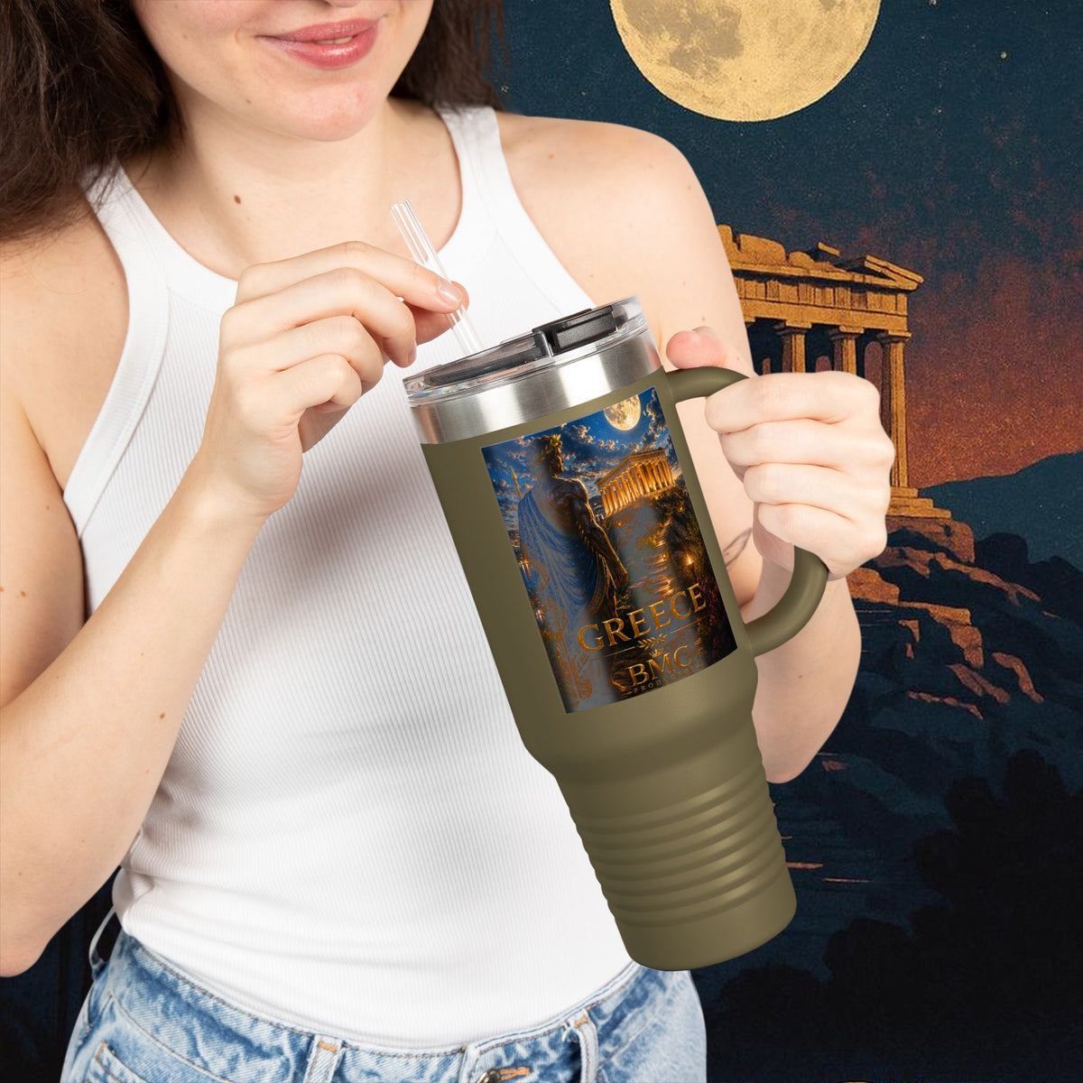 "taza de Viaje Aislada Grecia: Cuna de Dioses, Maravillas y Filosofía 🌊🏛️⚡"