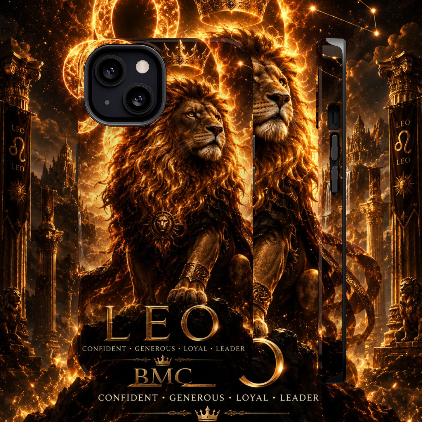 "Funda Magnética Reforzada ♌ Leo — Soberano del fuego eterno"
