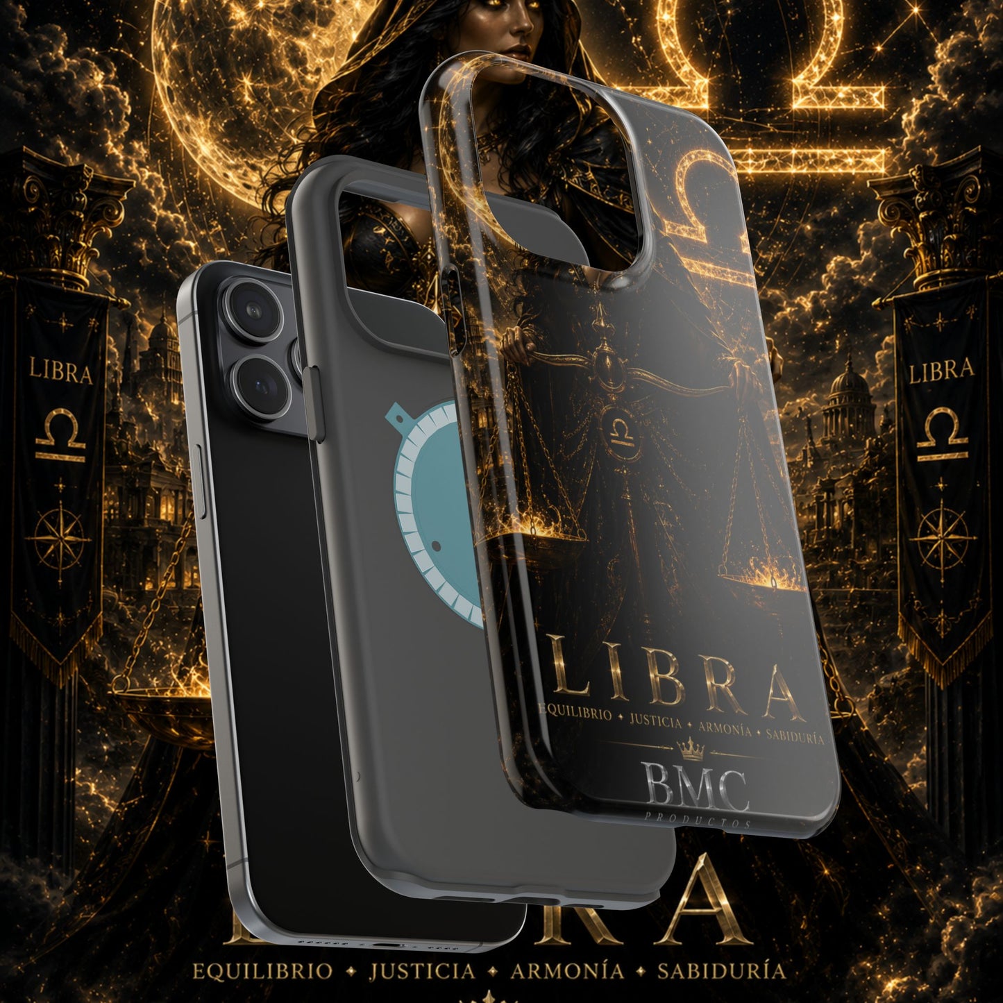 "Funda Magnética Reforzada libra– La Guardiana del Equilibrio"