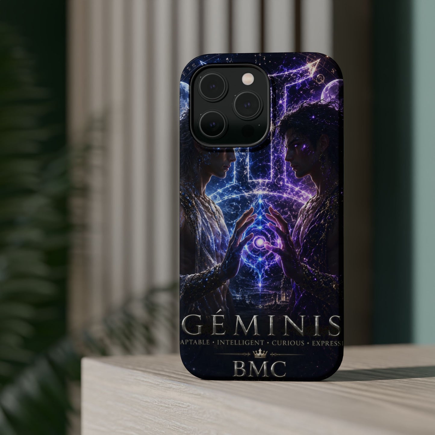 "Funda Magnética Reforzada♊ Géminis — Reflejo del alma dividida"