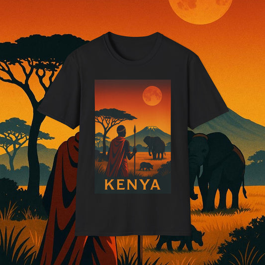 "Camiseta Kenia: Aventura Salvaje y Tierra de Horizontes Infinitos 🦁🌄🏕️"