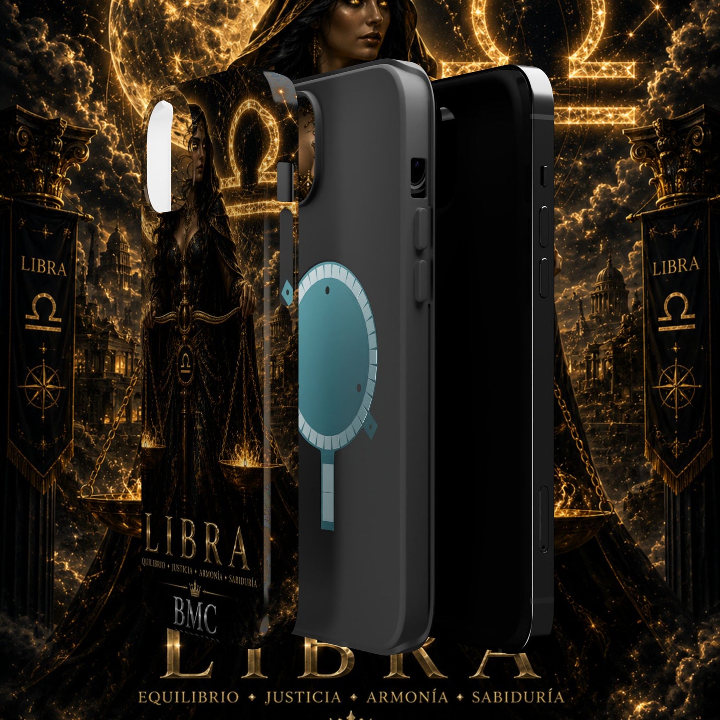 "Funda Magnética Reforzada libra– La Guardiana del Equilibrio"