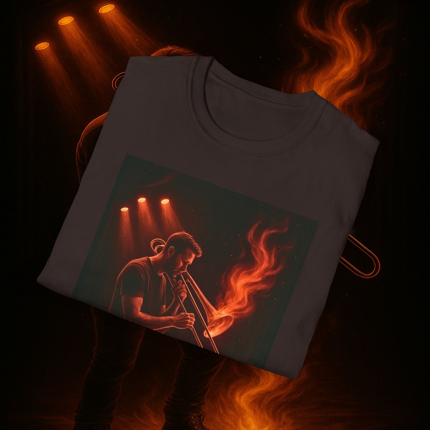 "Camiseta Trombón 🎷🔥No todos los fuegos hacen ruido… algunos tocan el alma.” 🔥🎷