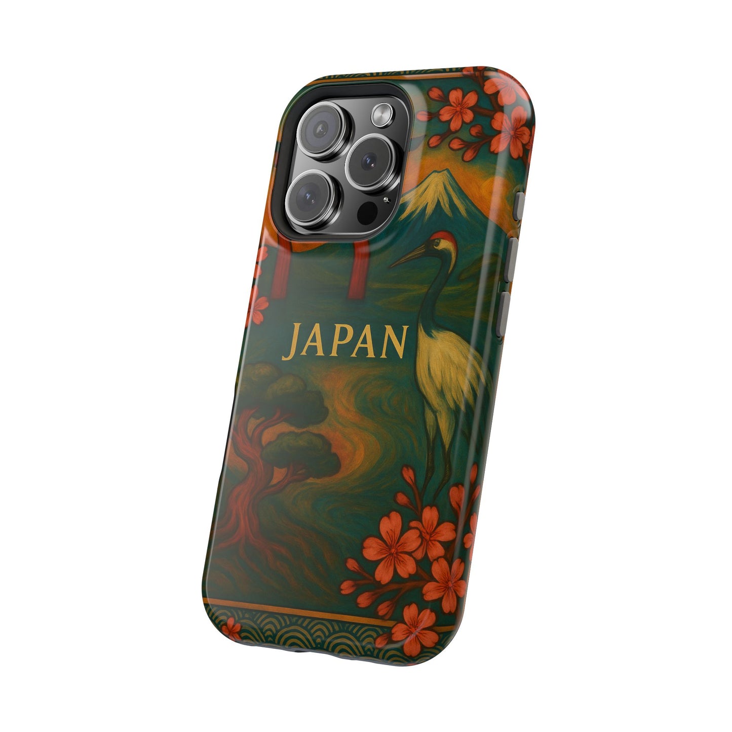 "Funda Magnética Reforzada Japón: Tradición entre Cerezos y Montañas 🌸⛩️🗻"