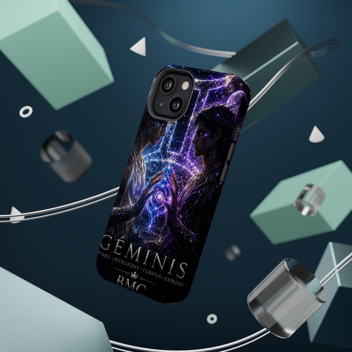 "Funda Magnética Reforzada♊ Géminis — Reflejo del alma dividida"