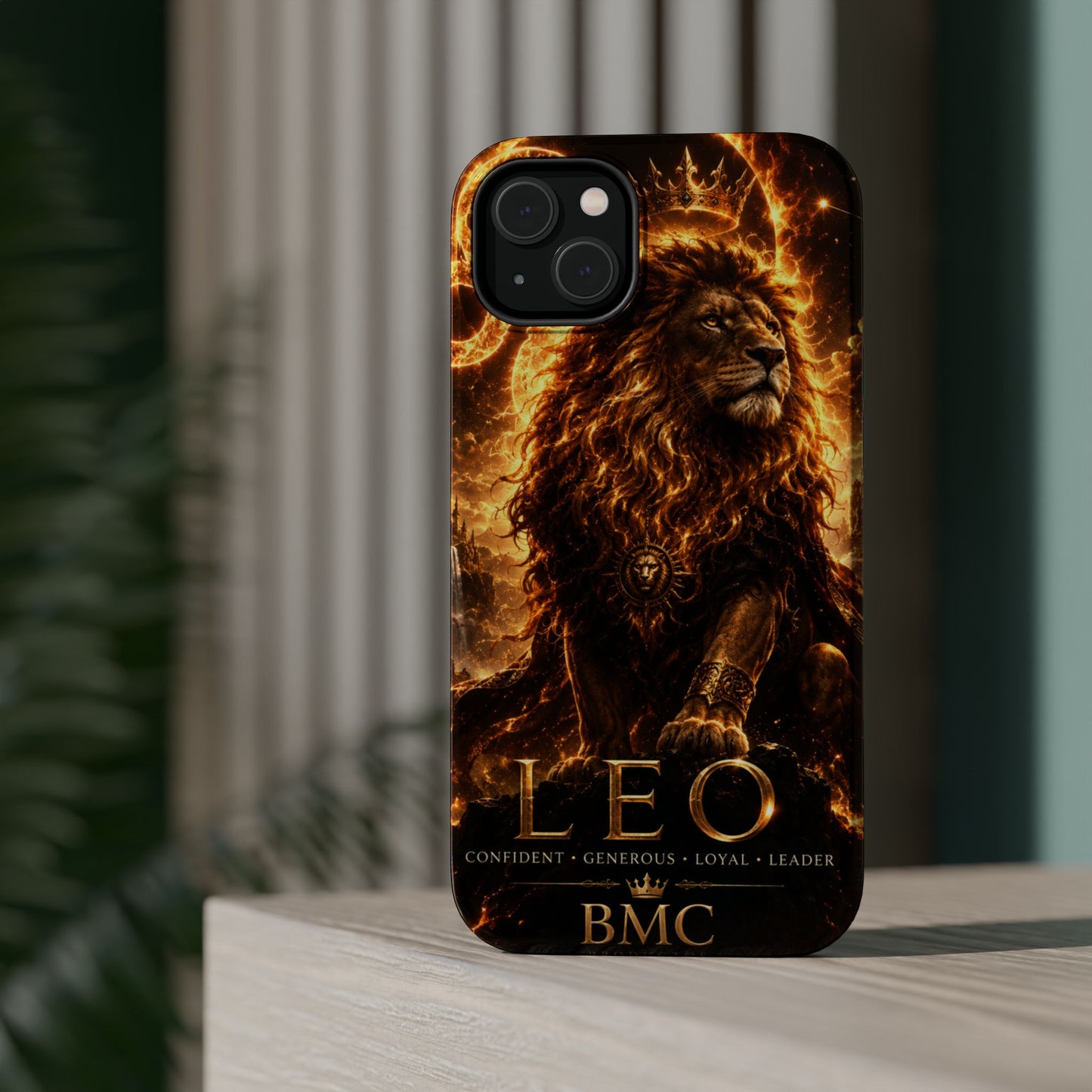 "Funda Magnética Reforzada ♌ Leo — Soberano del fuego eterno"