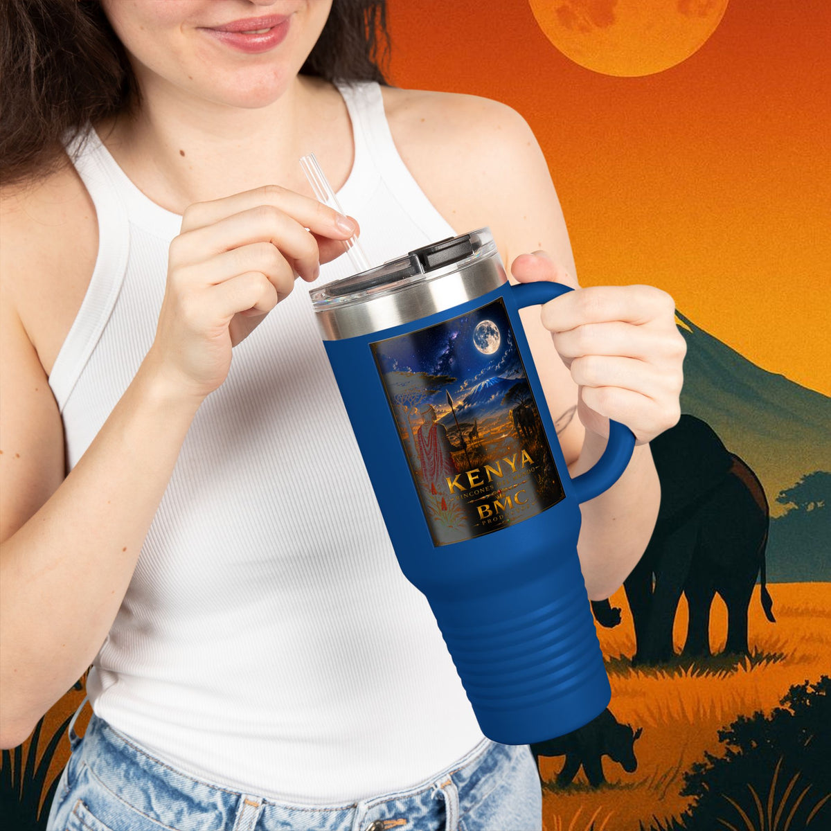 "taza de Viaje Aislada Kenia: Aventura Salvaje y Tierra de Horizontes Infinitos 🦁🌄🏕️"