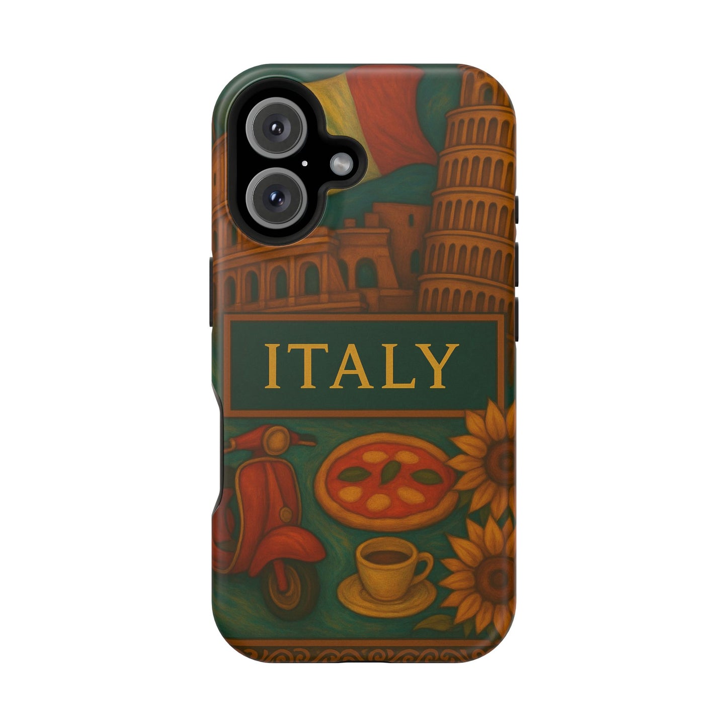 "Funda Magnética Reforzada Magnética Reforzada Italia: Arte, Pasión y Sabores Eternos 🎨🍝🏛️"