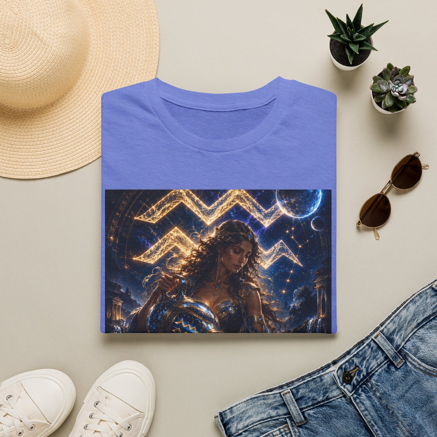 "Camiseta ♒ ACUARIO M– La Visionaria del Cielo y el Agua"