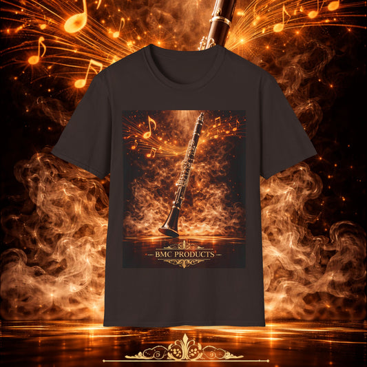 "Camiseta clarinete🎵🔥 El sonido del alma no grita… arde.” 🔥🎵