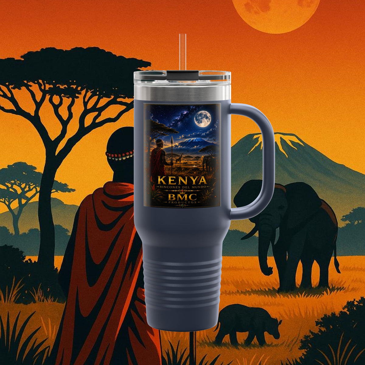"taza de Viaje Aislada Kenia: Aventura Salvaje y Tierra de Horizontes Infinitos 🦁🌄🏕️"