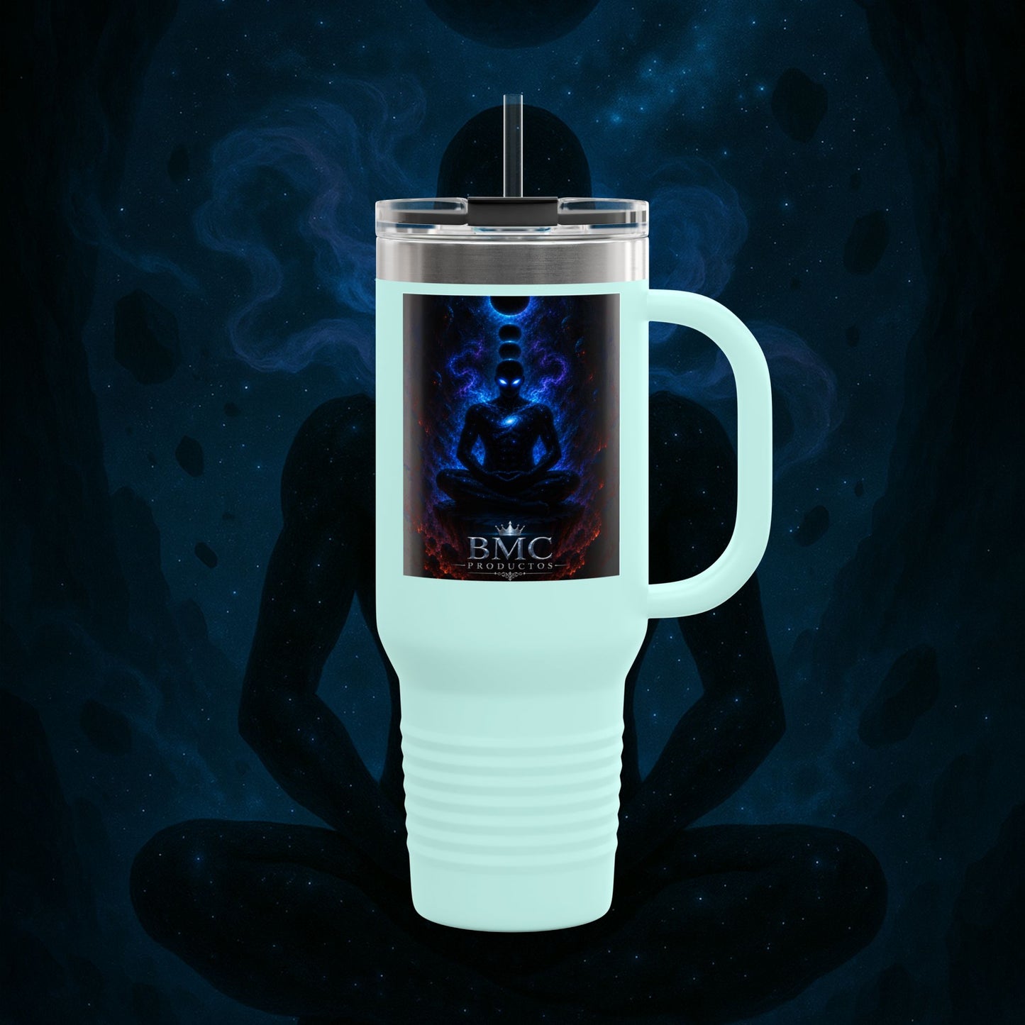 "Taza de viaje aislada 🌌 Nok Tael, el Destello del Vacío"
