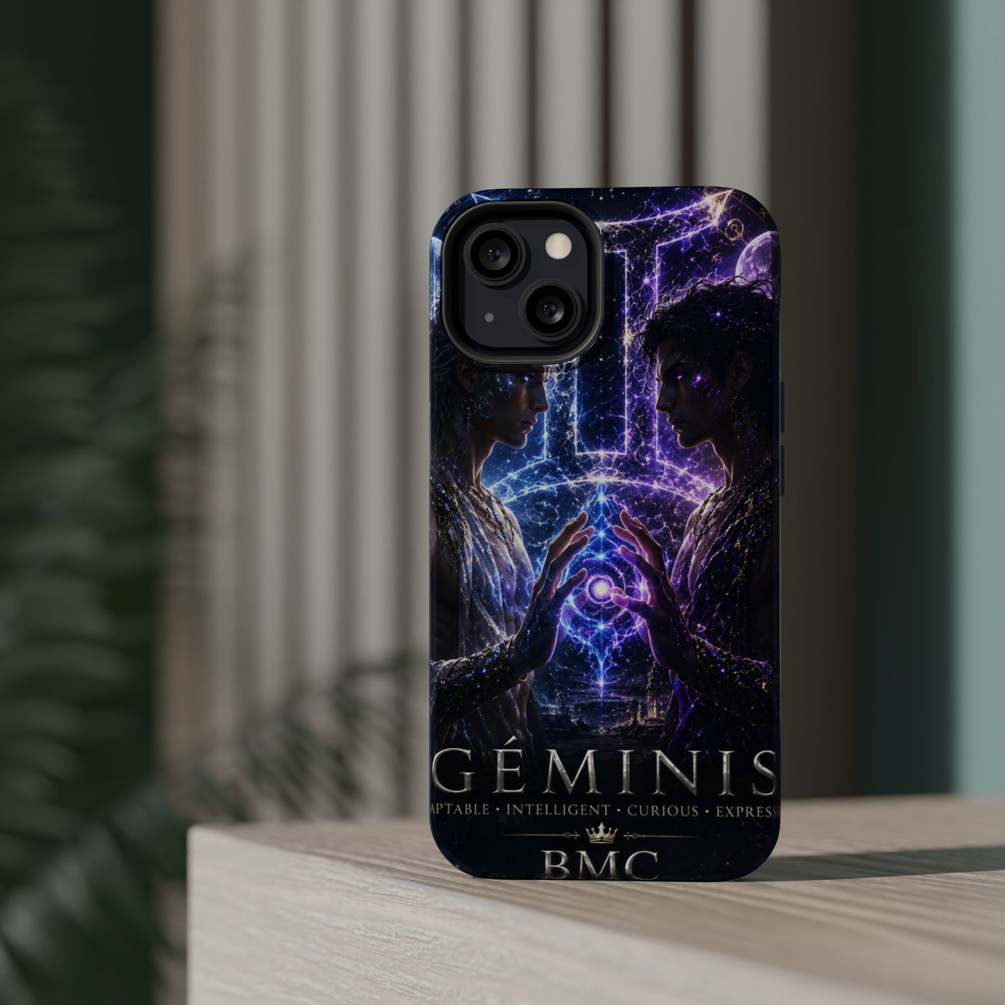 "Funda Magnética Reforzada♊ Géminis — Reflejo del alma dividida"