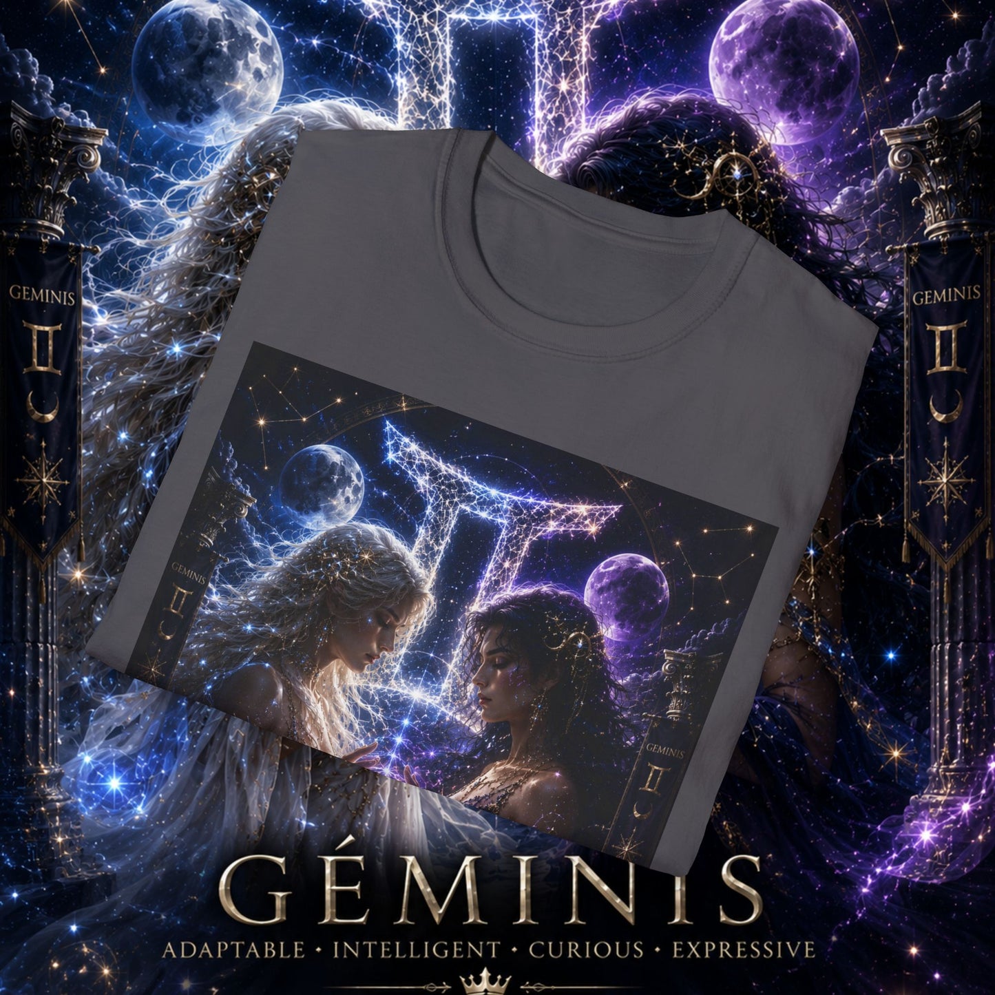 "Camiseta ♊ Géminis M — Reflejo del alma dividida"
