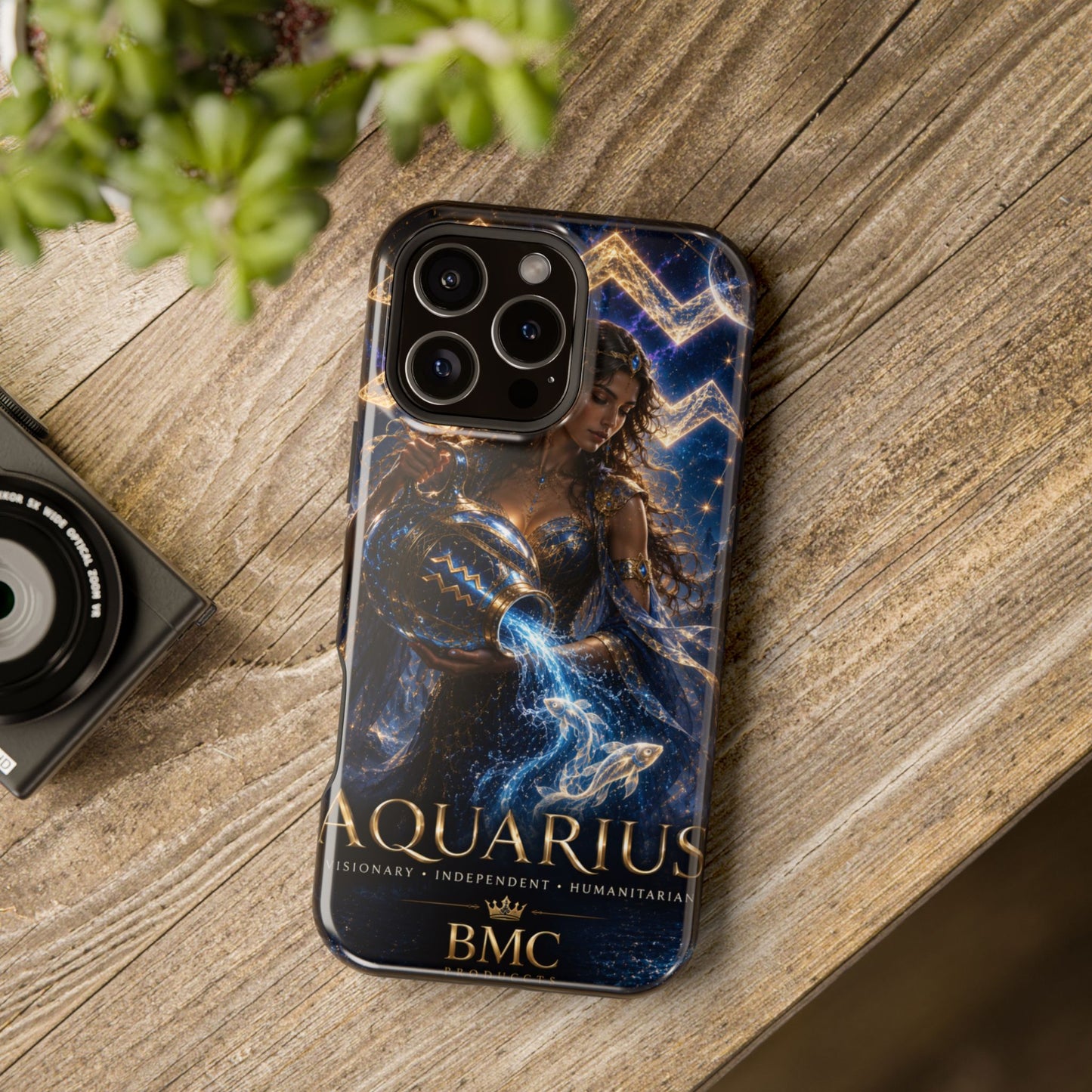 "Funda Magnética Reforzada♒ ACUARIO M– La Visionaria del Cielo y el Agua"