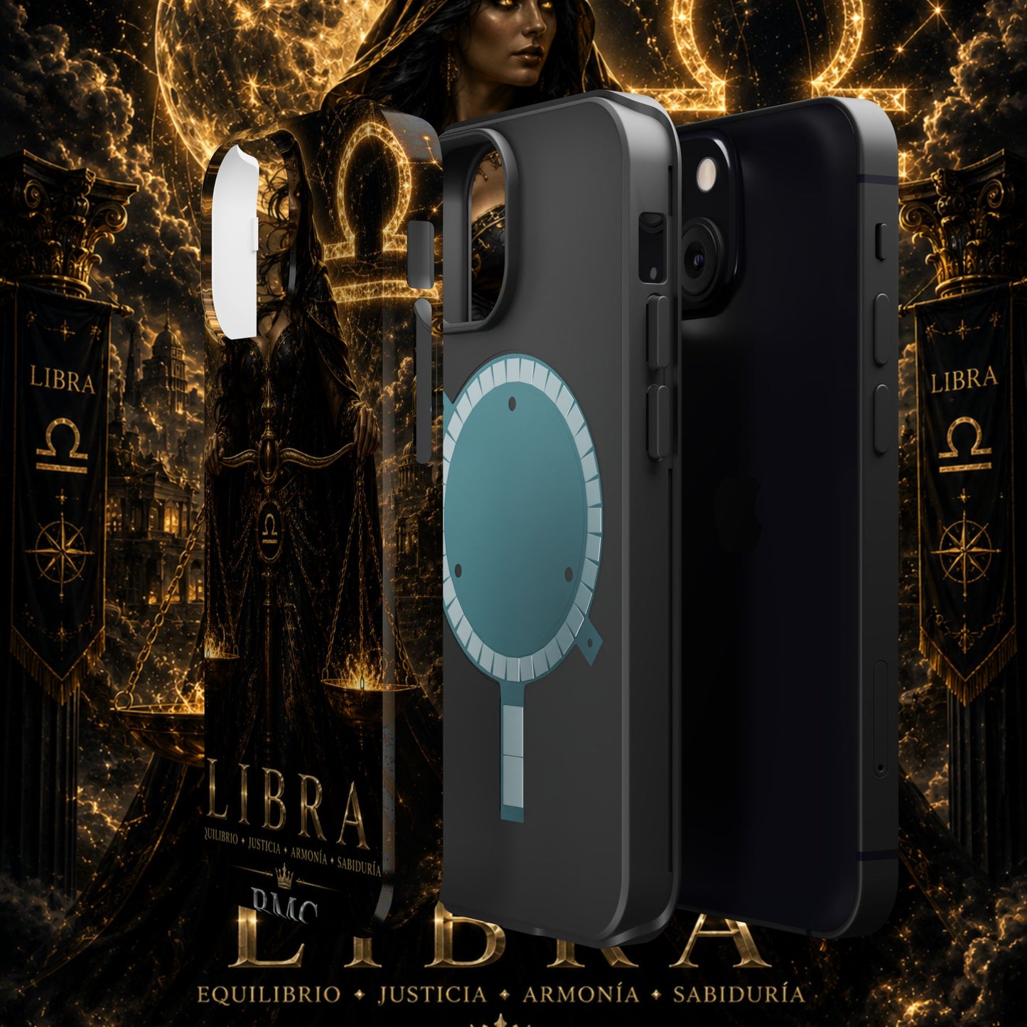 "Funda Magnética Reforzada libra– La Guardiana del Equilibrio"