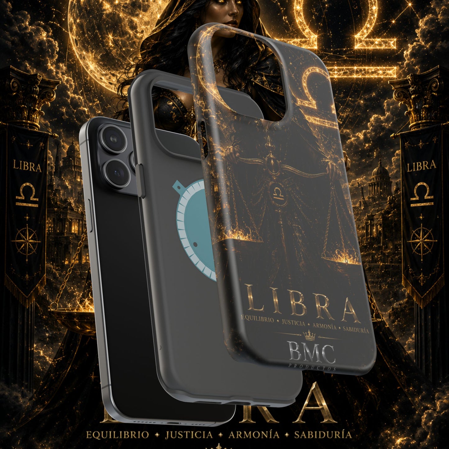 "Funda Magnética Reforzada libra– La Guardiana del Equilibrio"