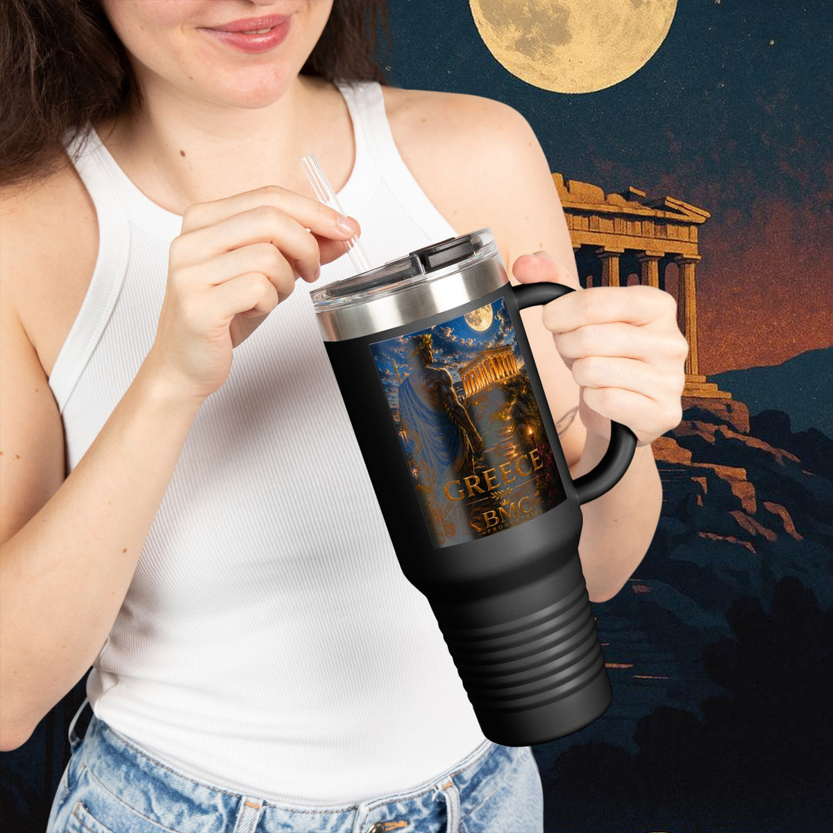 "taza de Viaje Aislada Grecia: Cuna de Dioses, Maravillas y Filosofía 🌊🏛️⚡"