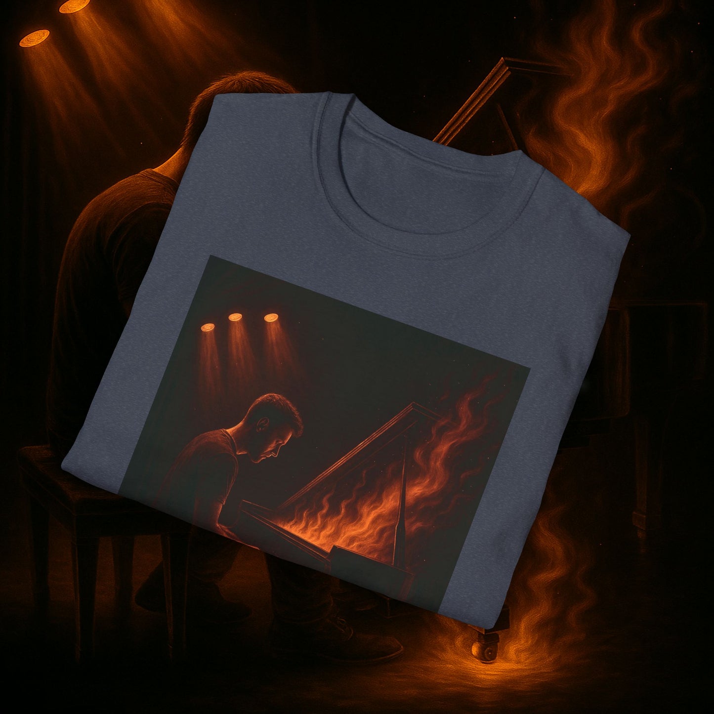 "Camiseta piano 🎹🔥Cuando las manos arden… el alma canta.” 🔥🎹