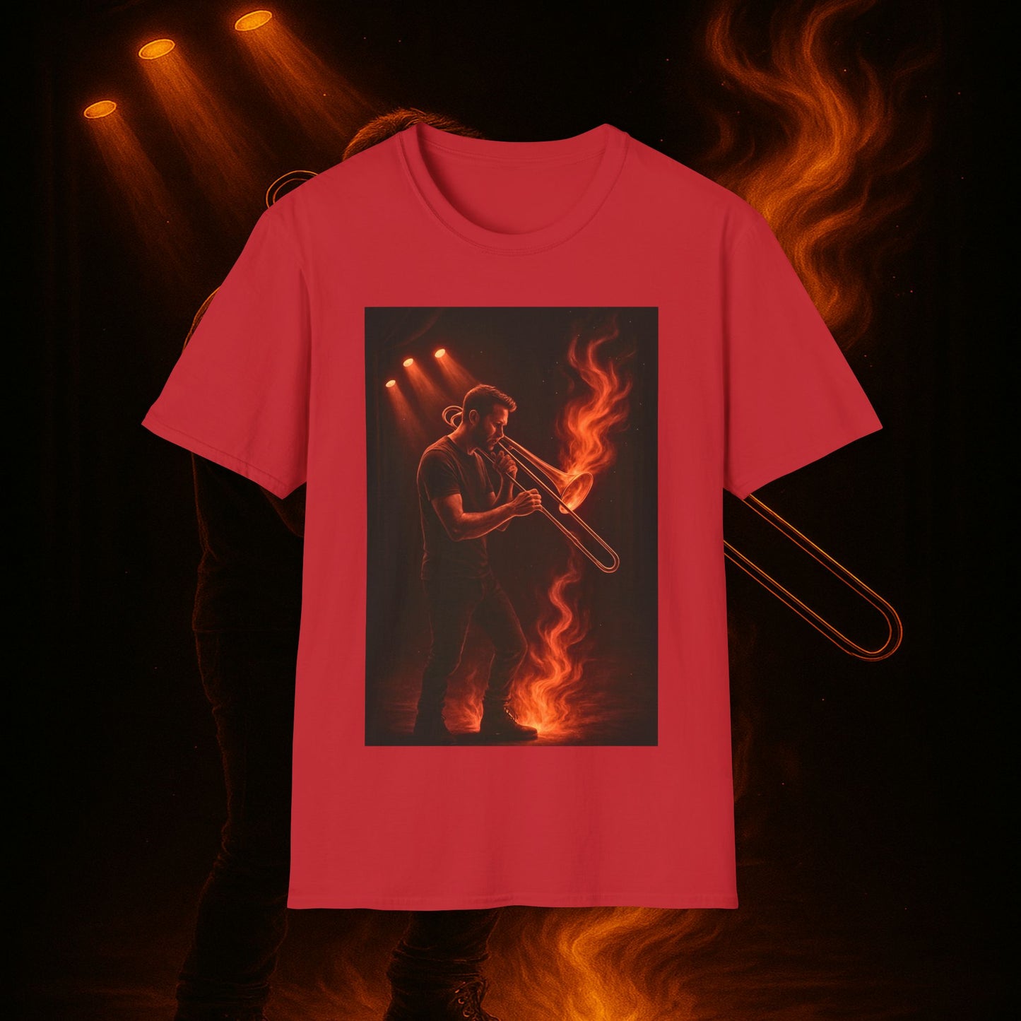 "Camiseta Trombón 🎷🔥No todos los fuegos hacen ruido… algunos tocan el alma.” 🔥🎷