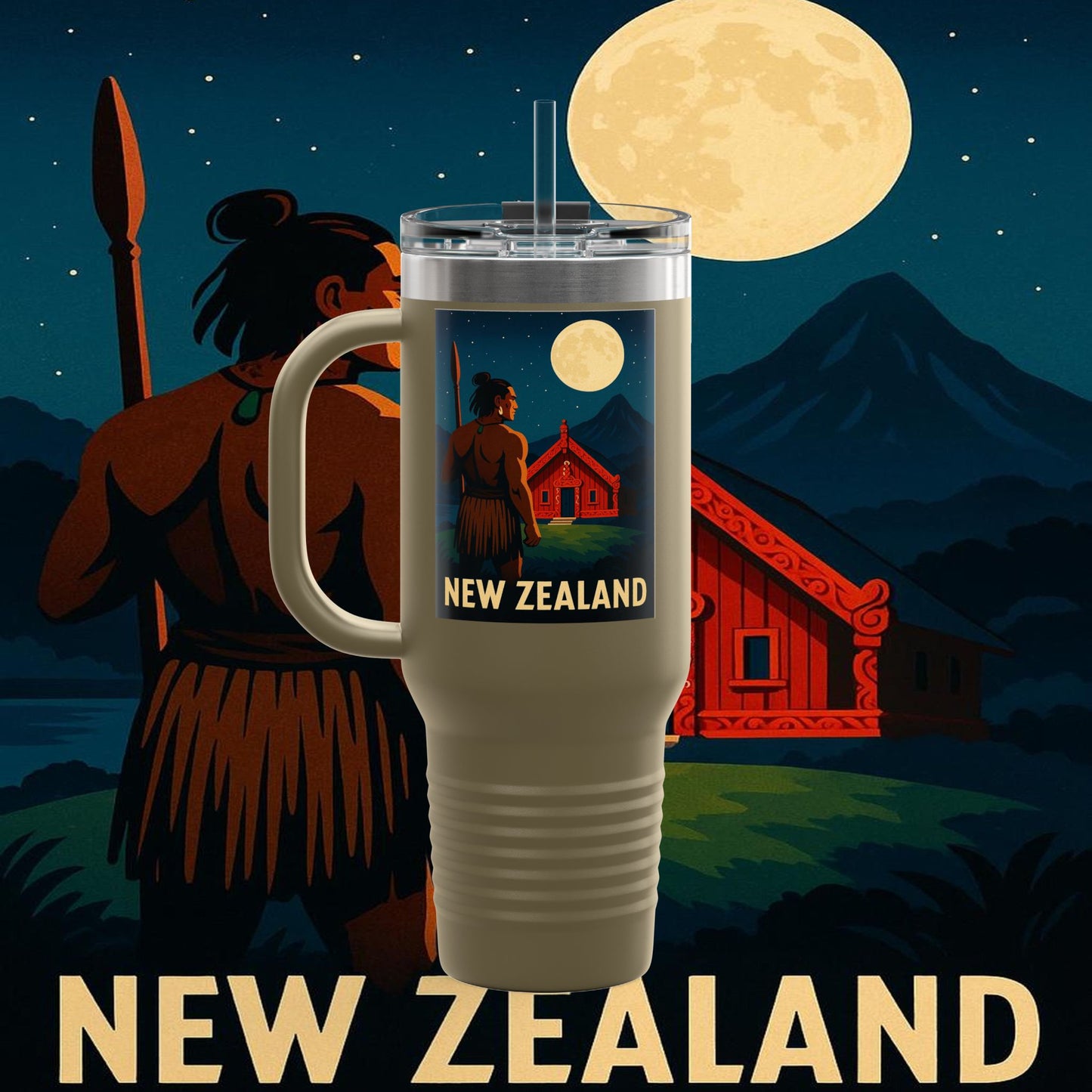 "New Zealand Insulated Travel Mug🏞️ – A paradise of nature and adventure"