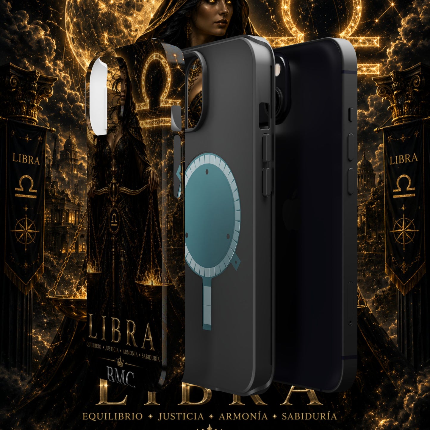 "Funda Magnética Reforzada libra– La Guardiana del Equilibrio"