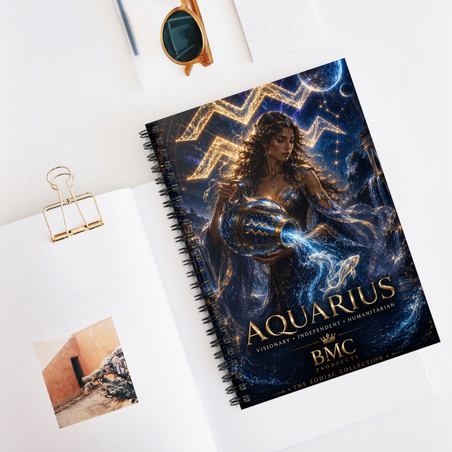 "libreta ♒ ACUARIO M– La Visionaria del Cielo y el Agua"