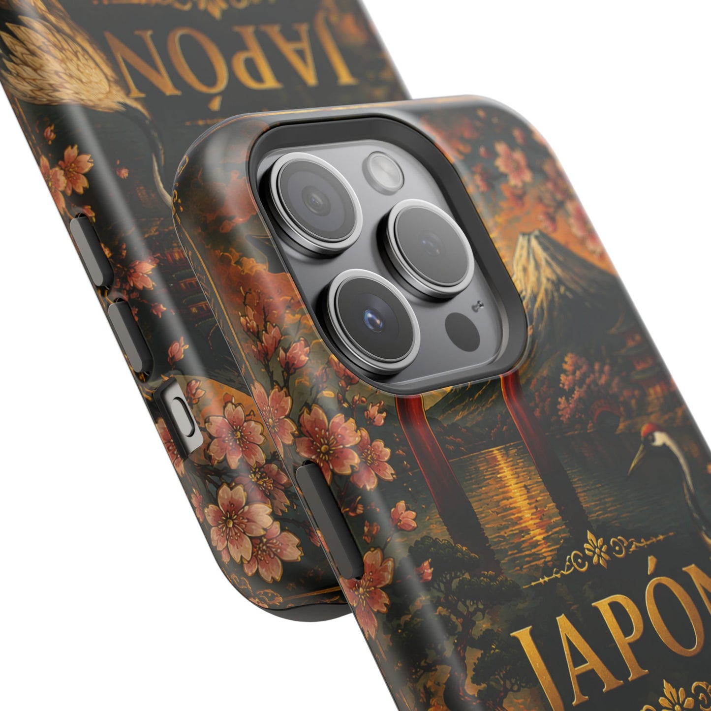"Funda Magnética Reforzada Japón: Tradición entre Cerezos y Montañas 🌸⛩️🗻"