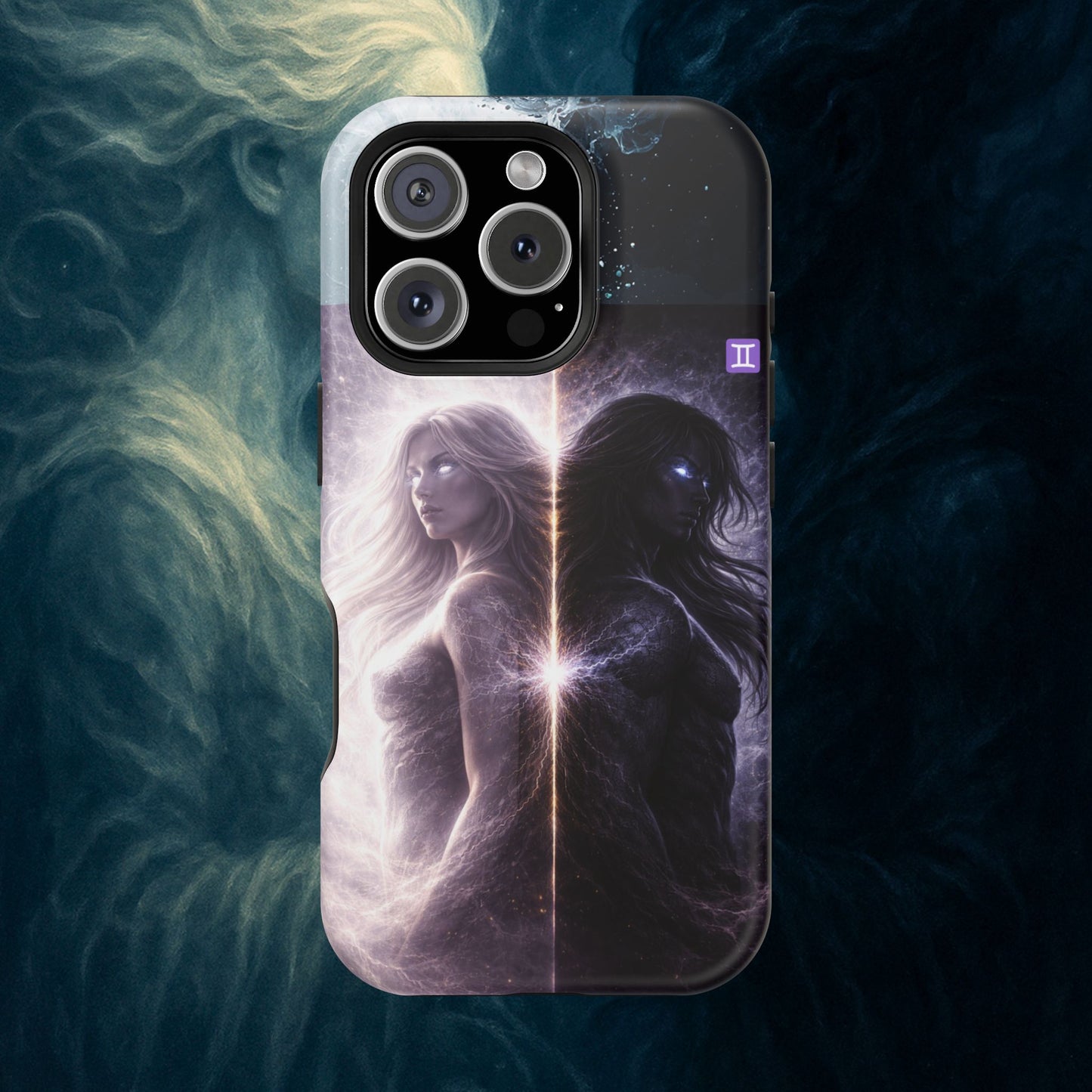"Funda Magnética Reforzada♊ Géminis — Reflejo del alma dividida"