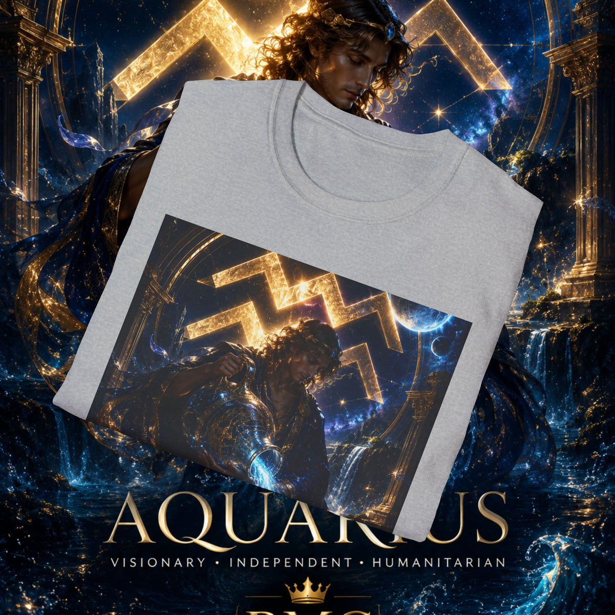 "Camiseta ♒ ACUARIO – El Visionario del Cielo y el Agua"