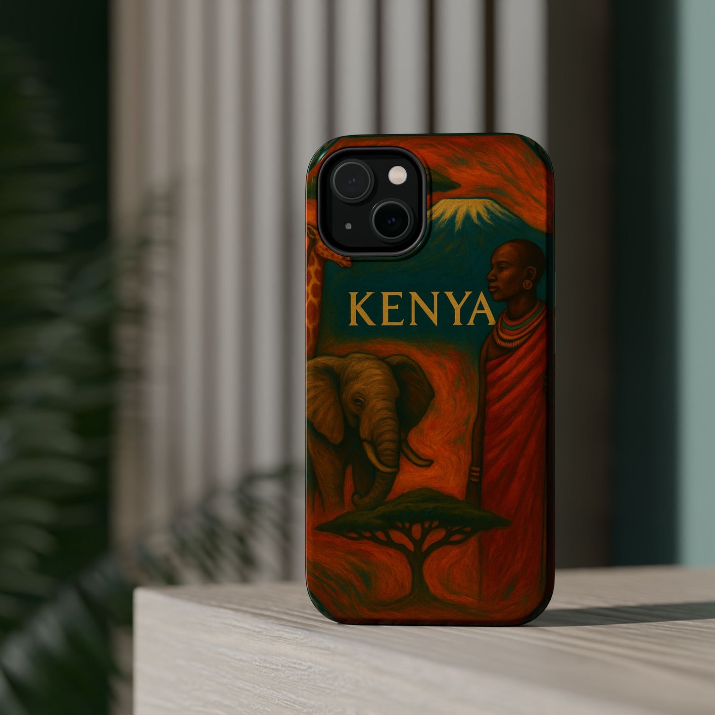 "Funda Magnética Reforzada Magnética Reforzada Kenia: Aventura Salvaje y Tierra de Horizontes Infinitos 🦁🌄🏕️"