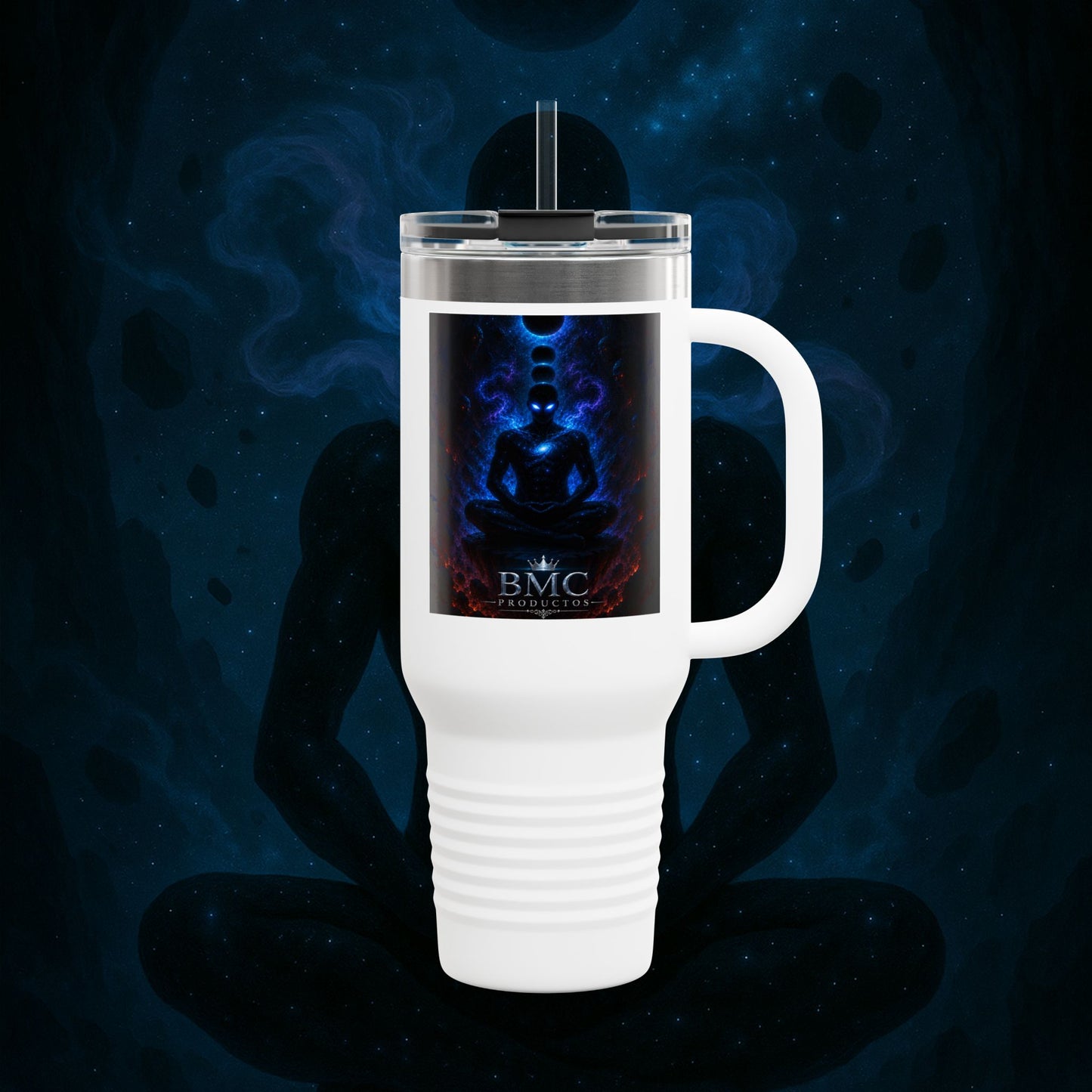 "Taza de viaje aislada 🌌 Nok Tael, el Destello del Vacío"