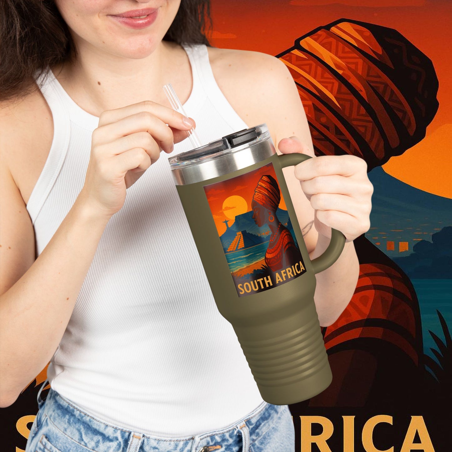 "South Africa Insulated Travel Mug 🌍 – A world of adventure and diversity"