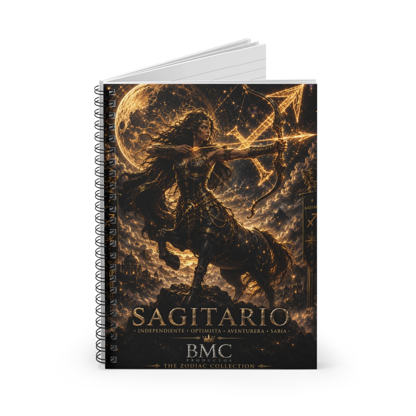 "libreta Sagitario M – La Cazadora del Horizonte"