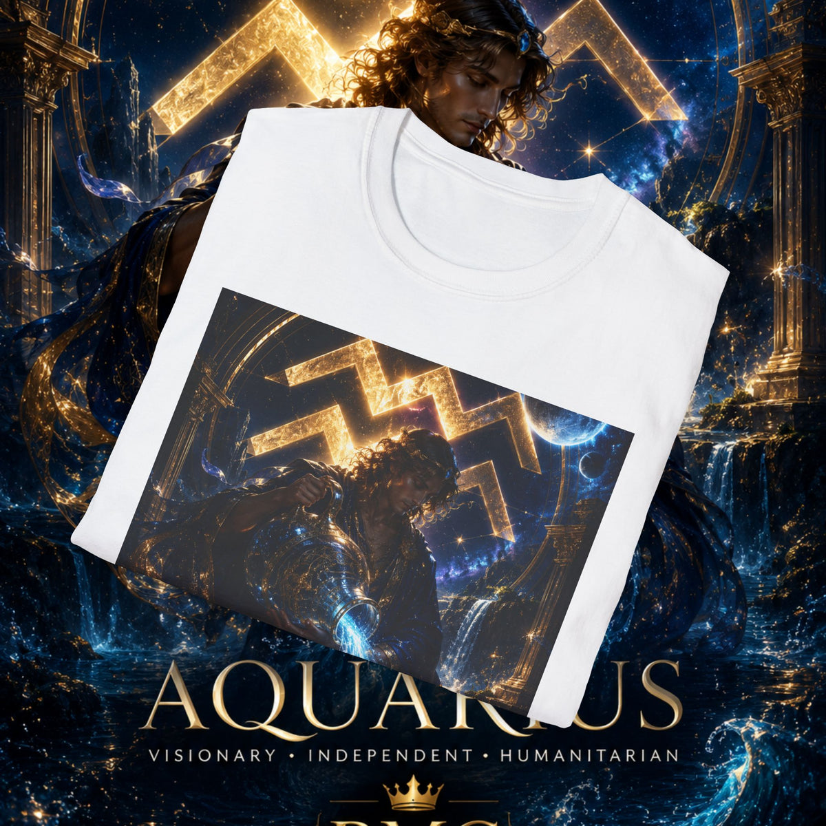 "Camiseta ♒ ACUARIO – El Visionario del Cielo y el Agua"