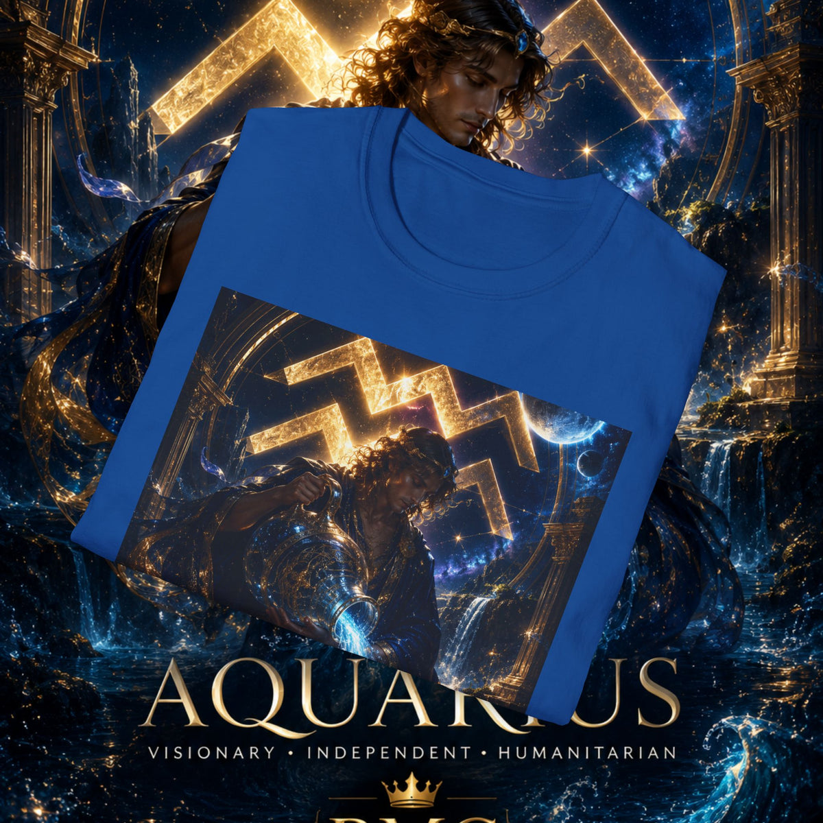 "Camiseta ♒ ACUARIO – El Visionario del Cielo y el Agua"