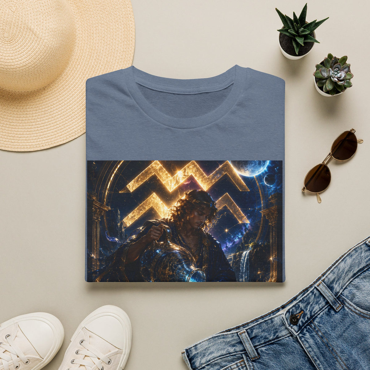 "Camiseta ♒ ACUARIO – El Visionario del Cielo y el Agua"