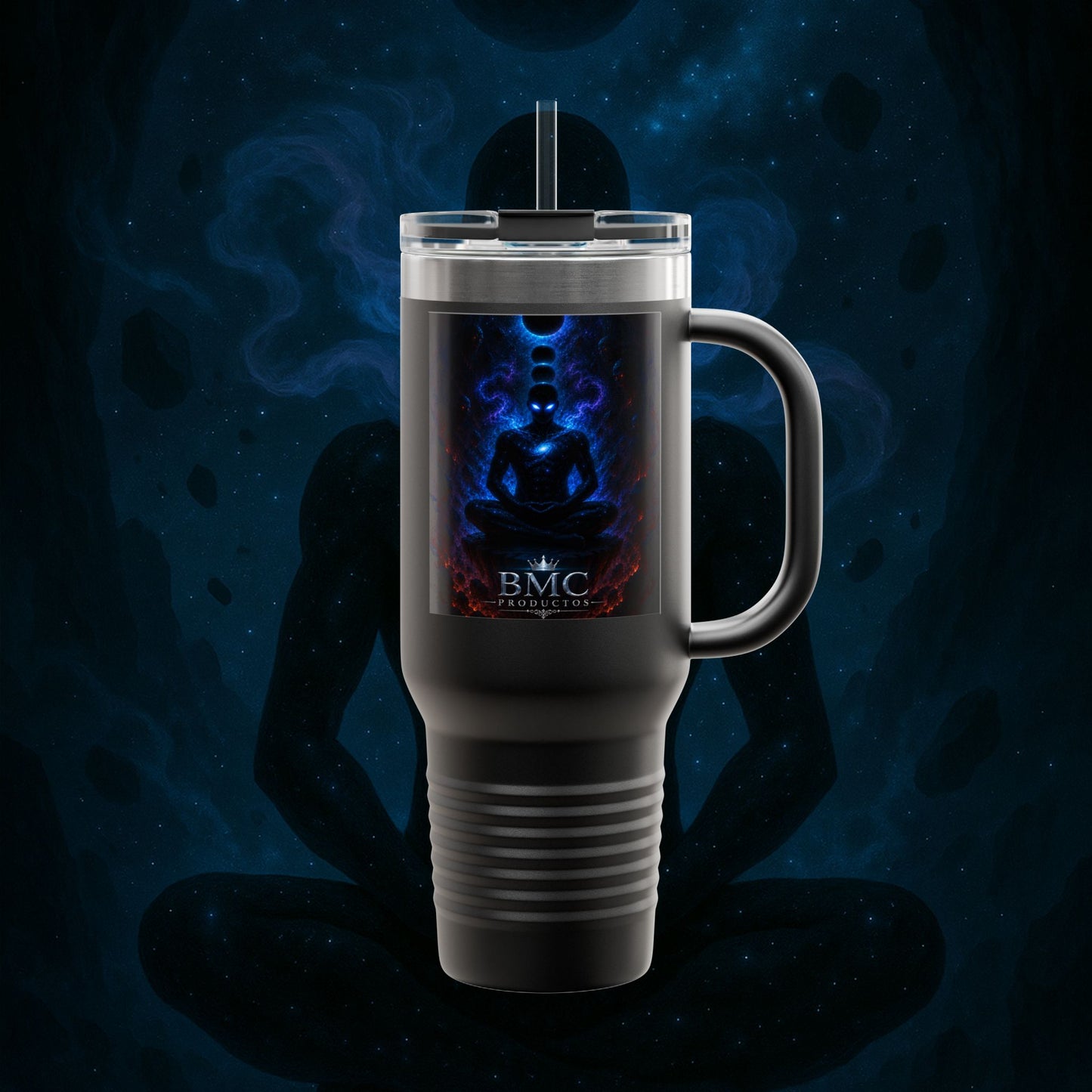 "Taza de viaje aislada 🌌 Nok Tael, el Destello del Vacío"