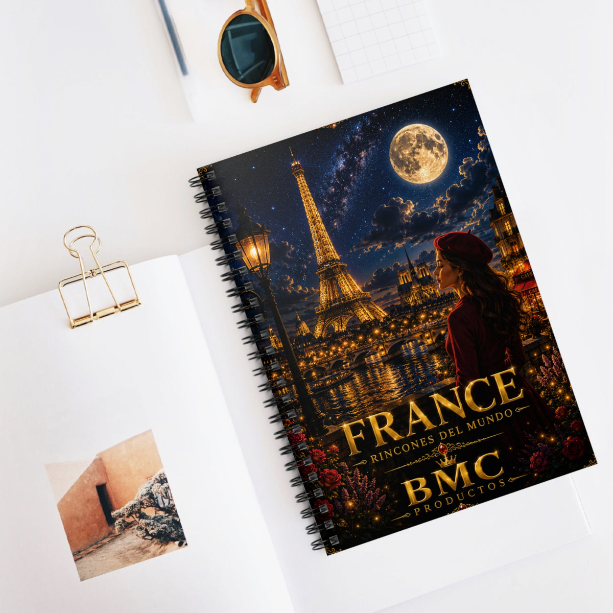 "France notebook: Romance under the Moon 🌙🗼✨"