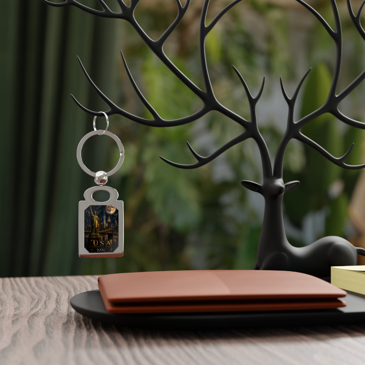 "United States keychain: Dreams, Freedom, and Great Horizons 🗽🏜️🌆"