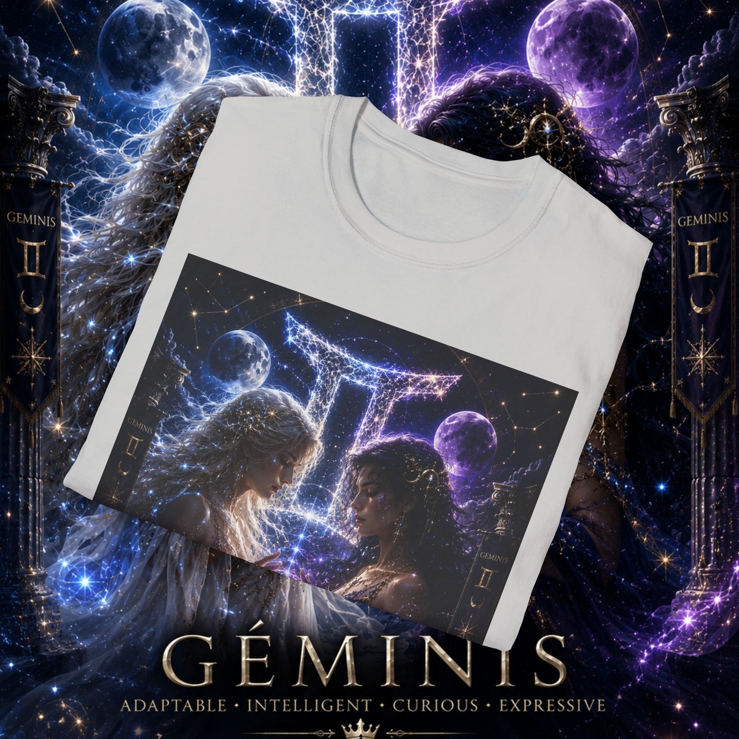 "Camiseta ♊ Géminis M — Reflejo del alma dividida"