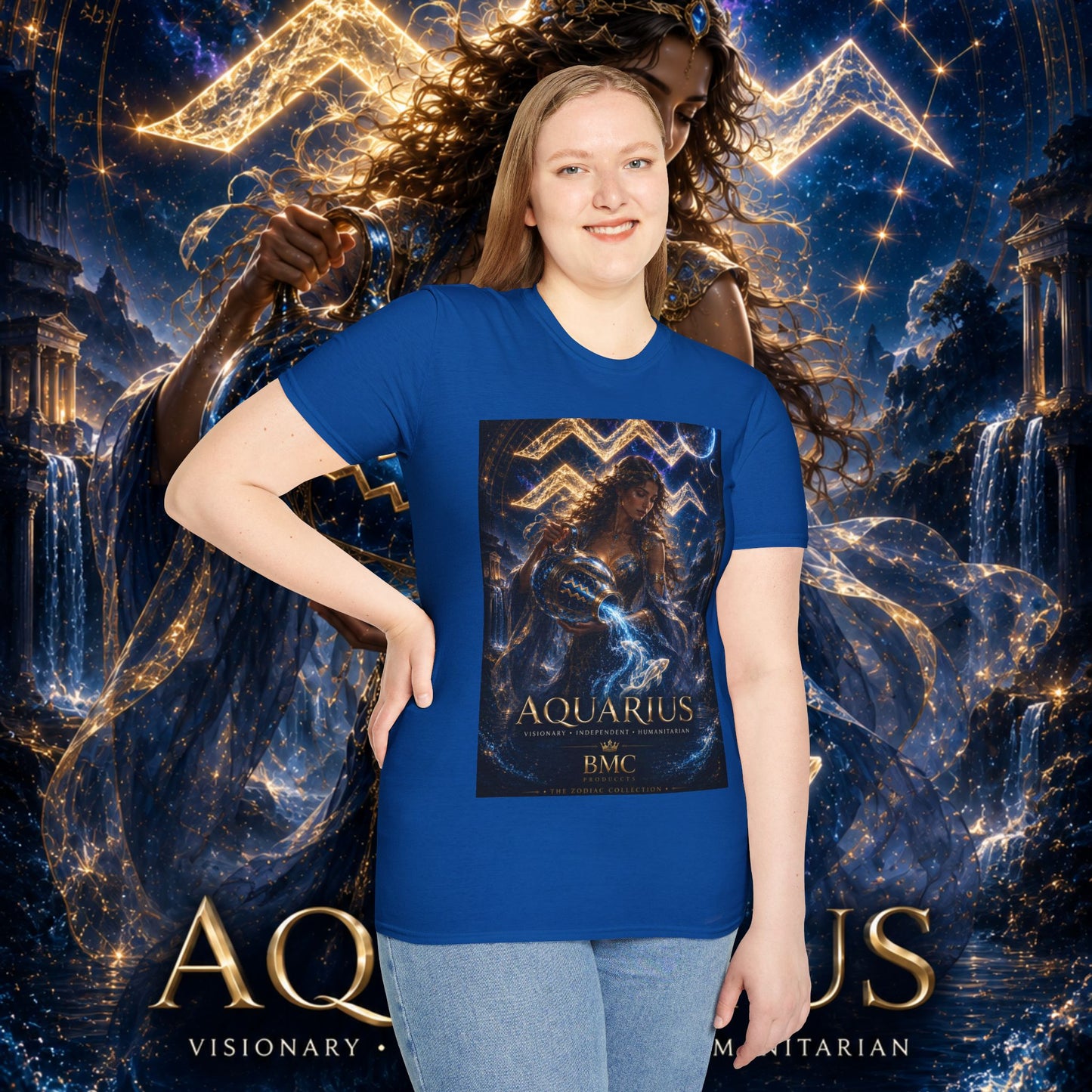 "Camiseta ♒ ACUARIO M– La Visionaria del Cielo y el Agua"