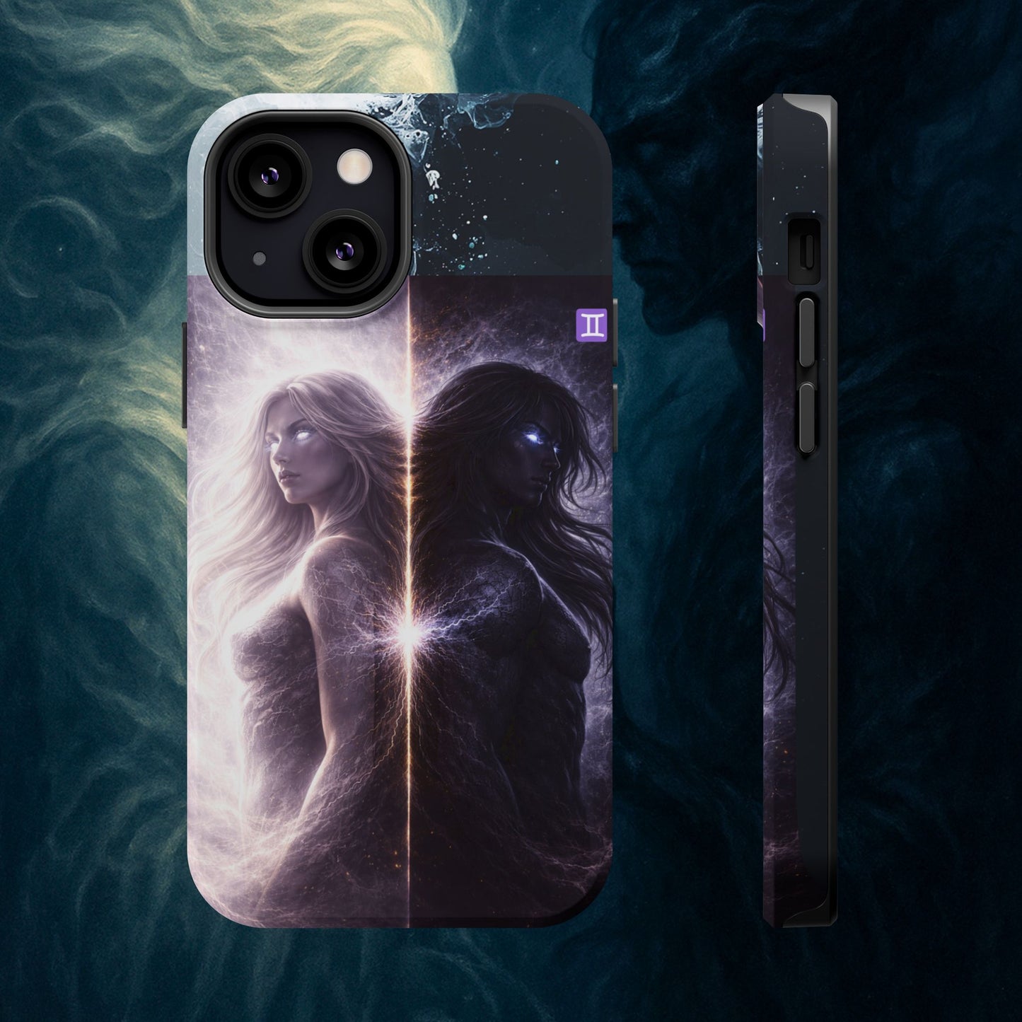 "Funda Magnética Reforzada♊ Géminis — Reflejo del alma dividida"