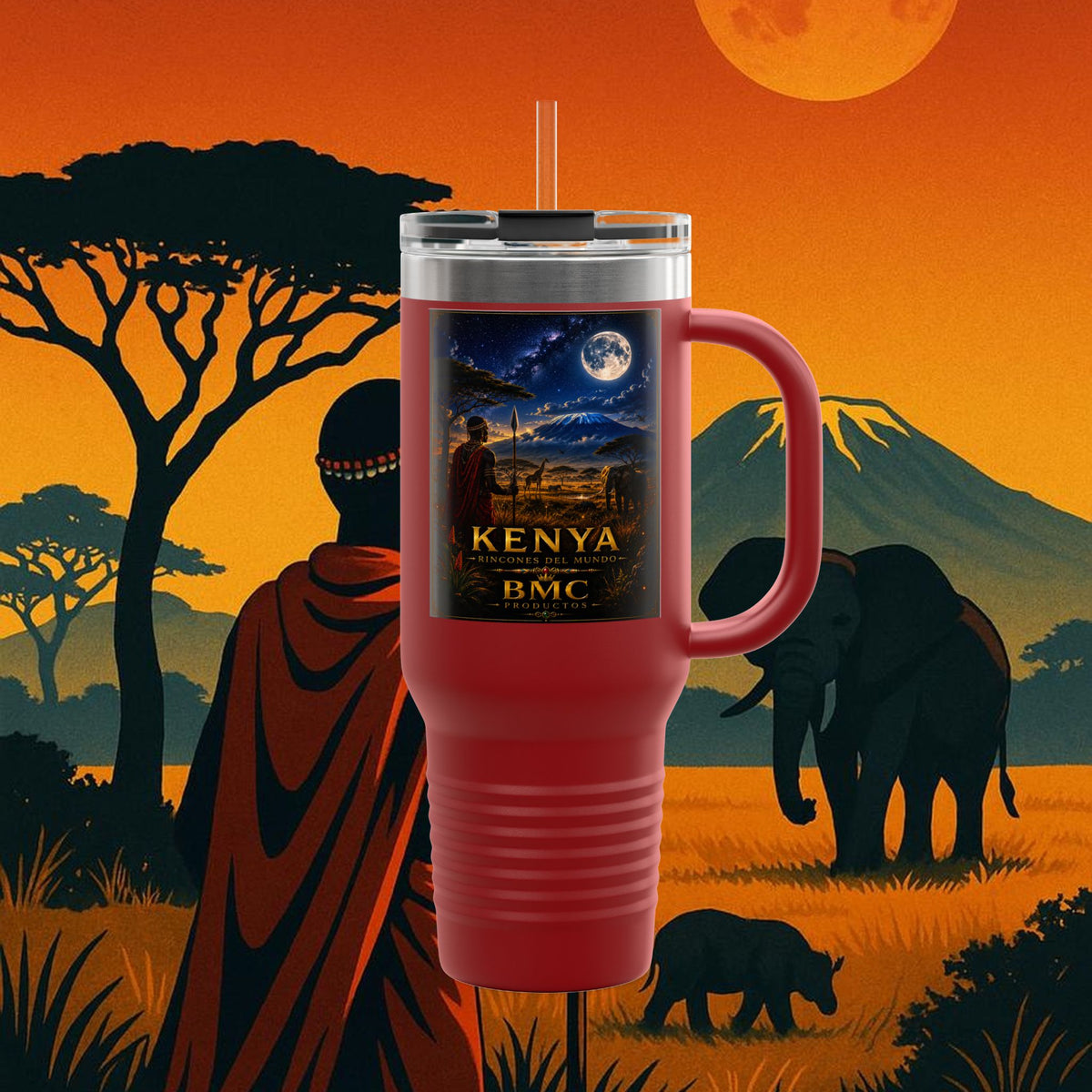 "taza de Viaje Aislada Kenia: Aventura Salvaje y Tierra de Horizontes Infinitos 🦁🌄🏕️"